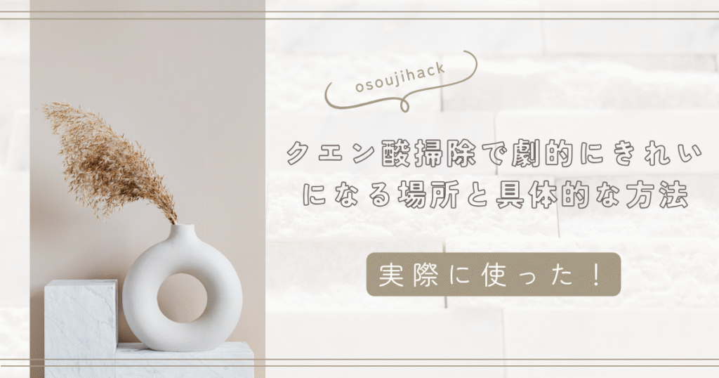 クエン酸掃除で劇的に駅に綺麗になる場所と方法を書いた画像